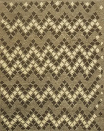 Brown Kilim Reversible Wool Area Rug 5x7