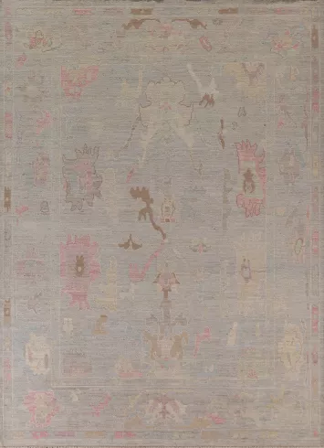Muted Oushak Vegetable Dye Area Rug 8x10