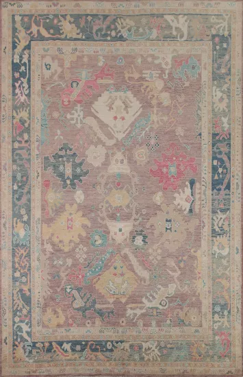 Vegetable Dye Oushak Turkish Area Rug 9x12