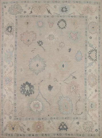 Floral Oushak Vegetable Dye Area Rug 8x10