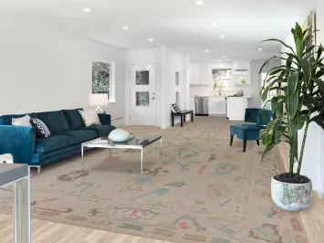 Wool Oushak Vegetable Dye Large Area Rug 10x14