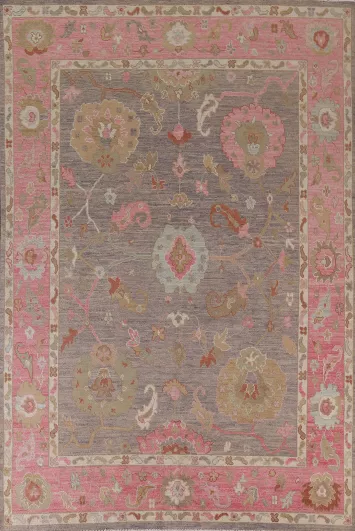 Floral Oushak Vegetable Dye Area Rug 7x10