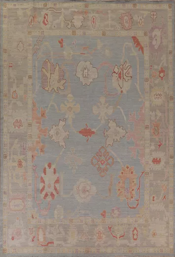 Vegetable Dye Oushak Turkish Area Rug 9x12