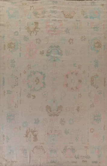 Vegetable Dye Oushak Large Area Rug 10x14