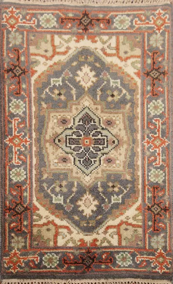Gray Wool Heriz Serapi Oriental Rug 2x3