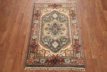 Gray Wool Heriz Serapi Oriental Rug 2x3