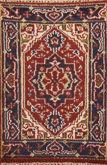 Red Geometric Heriz Serapi Oriental Rug 2x3