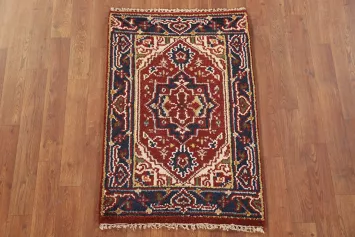 Red Geometric Heriz Serapi Oriental Rug 2x3