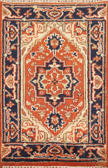 Orange Wool Heriz Serapi Oriental Rug 2x3