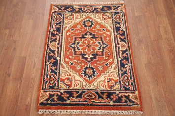 Orange Wool Heriz Serapi Oriental Rug 2x3