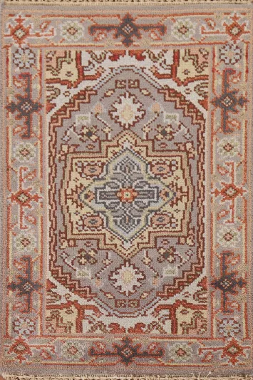 Gray Wool Heriz Serapi Oriental Rug 2x3