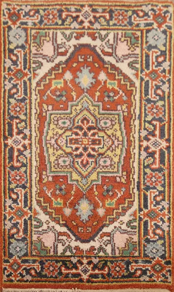 Orange Wool Heriz Serapi Oriental Rug 2x3