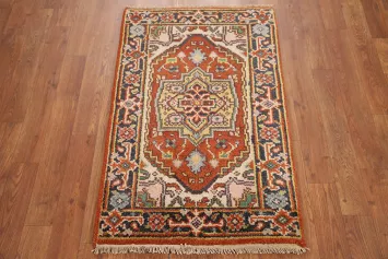 Orange Wool Heriz Serapi Oriental Rug 2x3