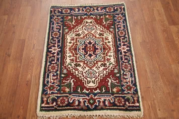 Ivory Wool Heriz Serapi Oriental Rug 2x3