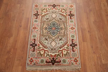 Gray Wool Heriz Serapi Oriental Rug 2x3