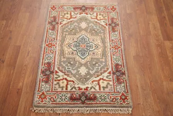 Hand-Knotted Wool Heriz Serapi Oriental Rug 2x3