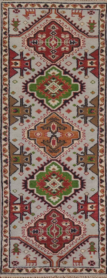 Geometric Heriz Serapi Oriental Runner Rug 2x8