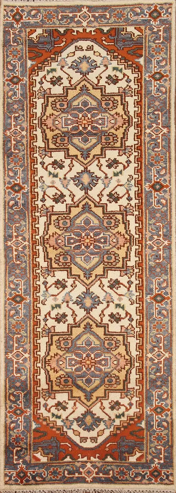 Ivory Heriz Serapi Oriental Runner Rug 3x8
