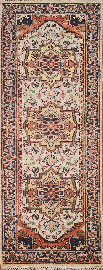 Geometric Heriz Serapi Oriental Runner Rug 3x8