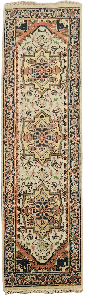 Geometric Heriz Serapi Oriental Runner Rug 3x8