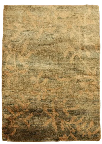 Nature Print Brown Oriental Rug 5x7