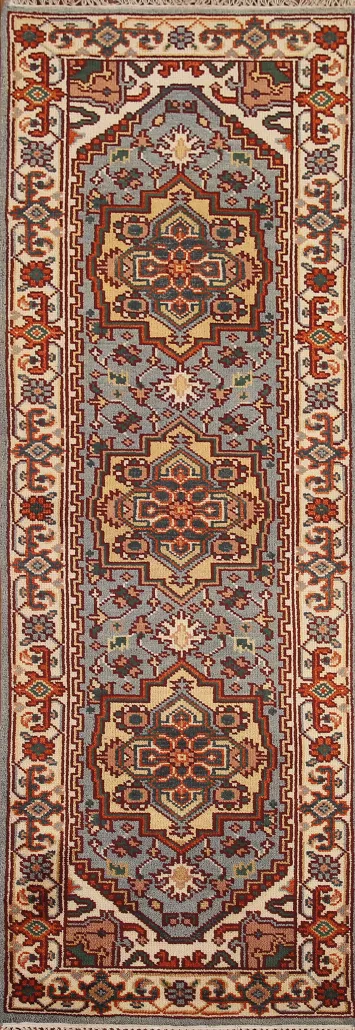 Geometric Heriz Serapi Oriental Runner Rug 2x8