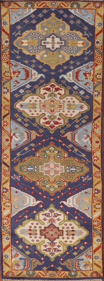 Blue Heriz Serapi Oriental Runner Rug 3x8