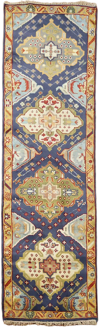 Blue Heriz Serapi Oriental Runner Rug 3x8