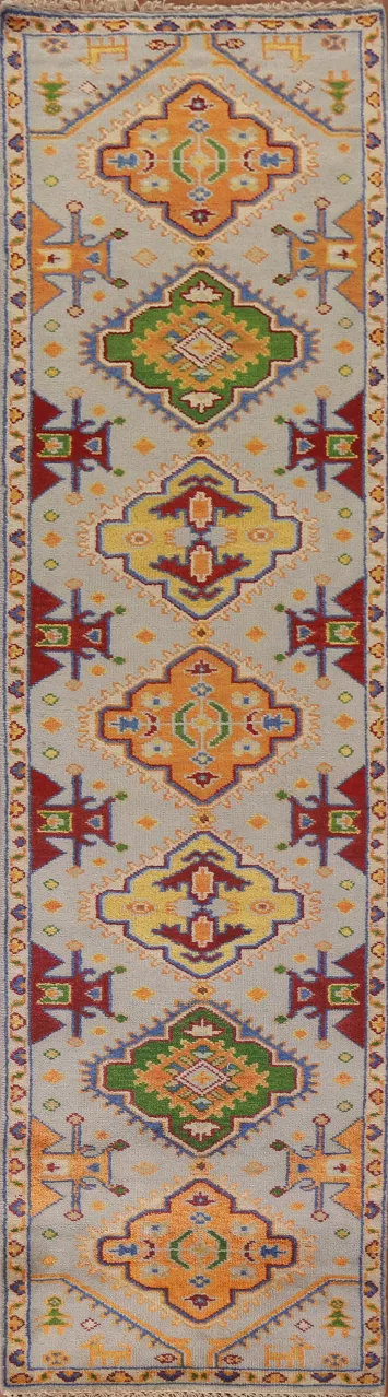 Geometric Heriz Serapi Runner Rug 3x12