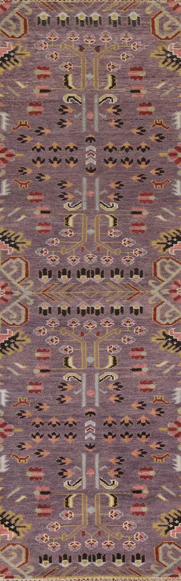 Purple Heriz Serapi Oriental Runner Rug 3x10
