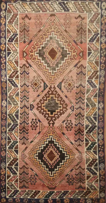 Pink Shiraz Persian Runner Rug 3x7