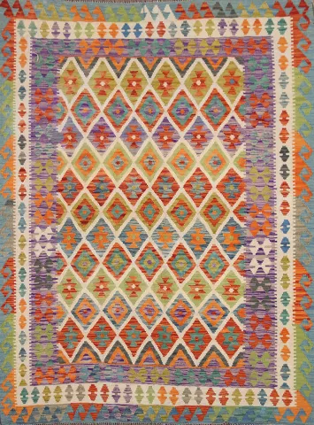 Geometric Kilim Oriental Area Rug 5x6