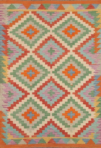 Colorful Kilim Geometric Area Rug 5x7