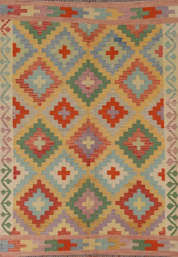 Geometric Kilim Area Rug 5x7