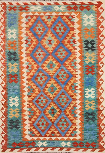 Reversible Wool Kilim Oriental Area Rug 5x7
