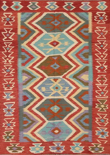 Reversible Wool Kilim Oriental Area Rug 5x6