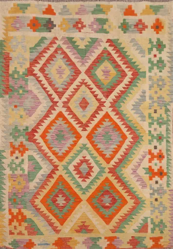 Geometric Kilim Oriental Area Rug 5x6
