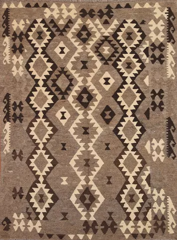 Geometric Kilim Brown Area Rug 5x6