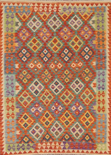 Colorful Kilim Oriental Area Rug 5x6