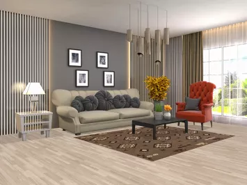 Reversible Wool Kilim Brown Area Rug 5x7