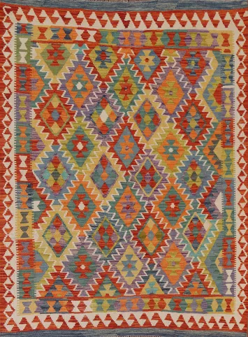 Geometric Kilim Oriental Area Rug 5x6
