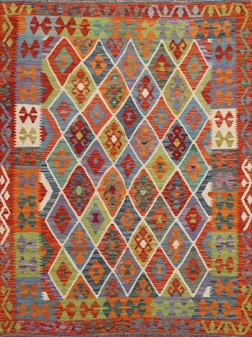 Colorful Kilim Oriental Area Rug 5x6