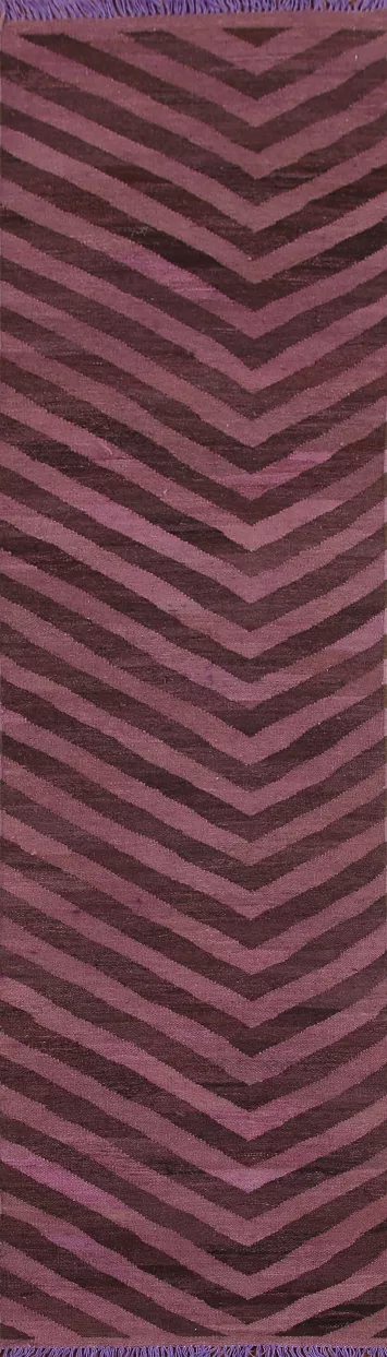 Chevron Style Kilim Oriental Runner Rug 3x10