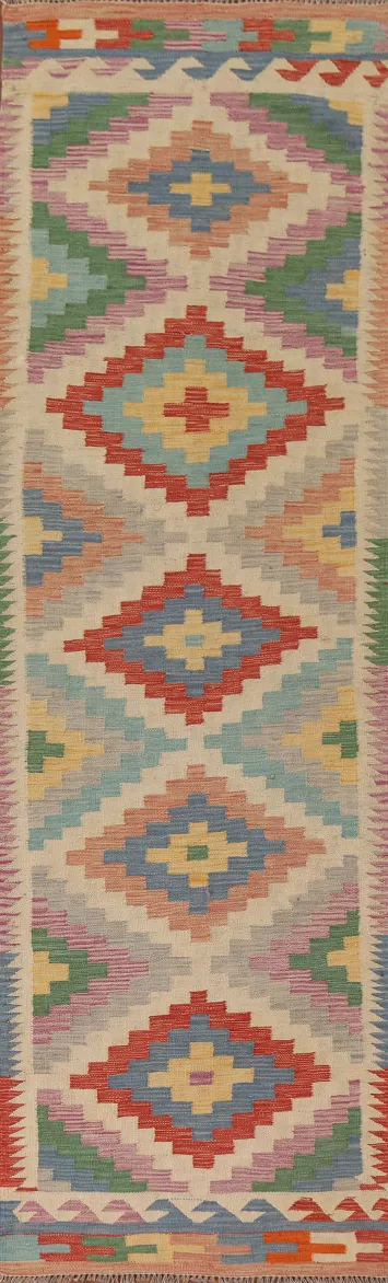 Colorful Kilim Oriental Runner Rug 3x10