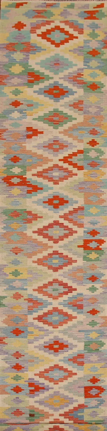 Geometric Kilim Oriental Runner Rug 3x16