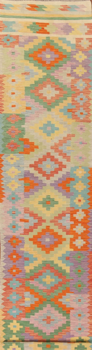 Geometric Kilim Oriental Runner Rug 3x16