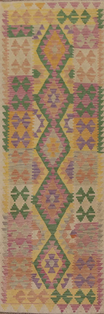 Colorful Kilim Oriental Runner Rug 3x10