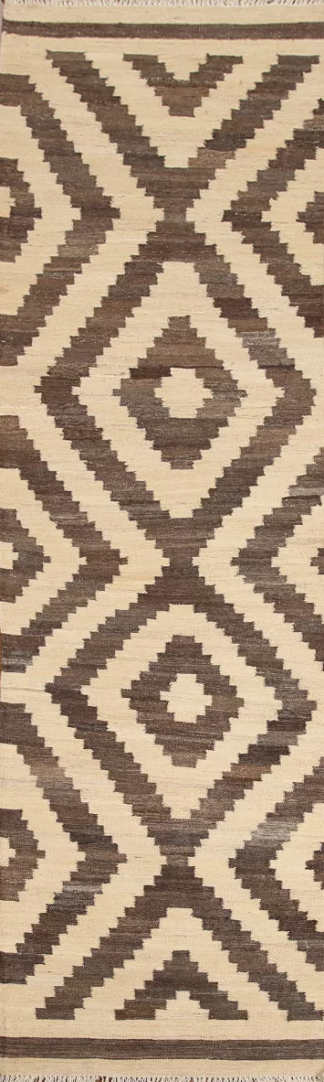 Earth Tone Kilim Oriental Runner Rug 3x10