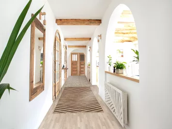 Chevron Style Kilim Wool Runner Rug 3x10