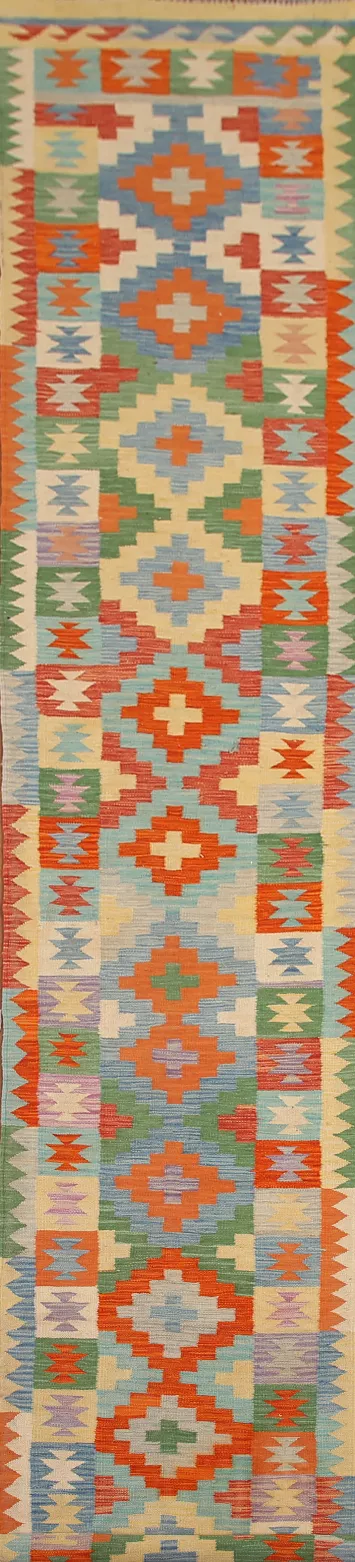 Colorful Kilim Oriental Runner Rug 3x16